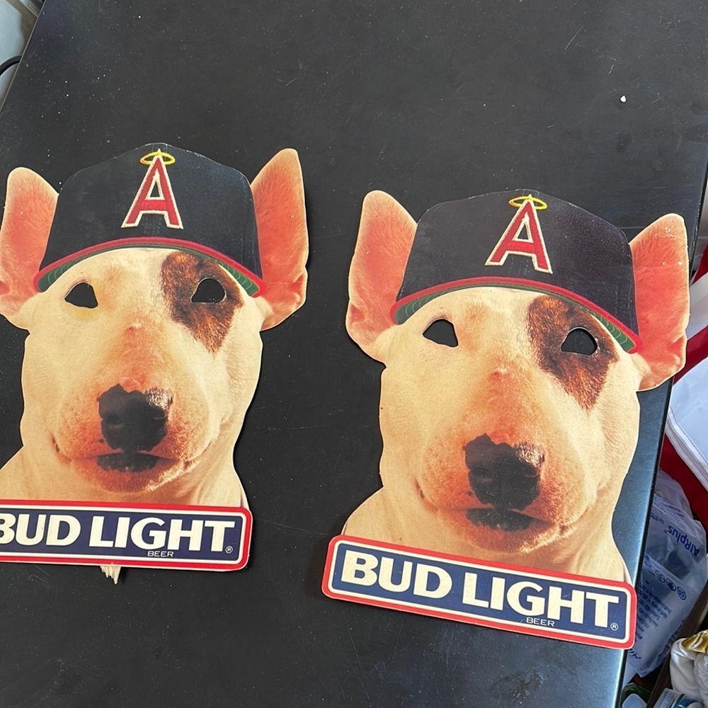 Vintage Bud Light "I'm a Spud Mackenzie Fan" Paper Fan 1987 the A’s base…